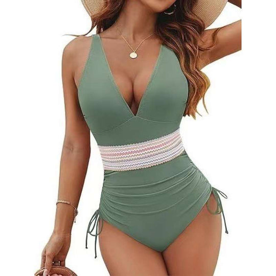 Damen Bikiniset mit hohem Bund und verstellbaren Rüschen R&B