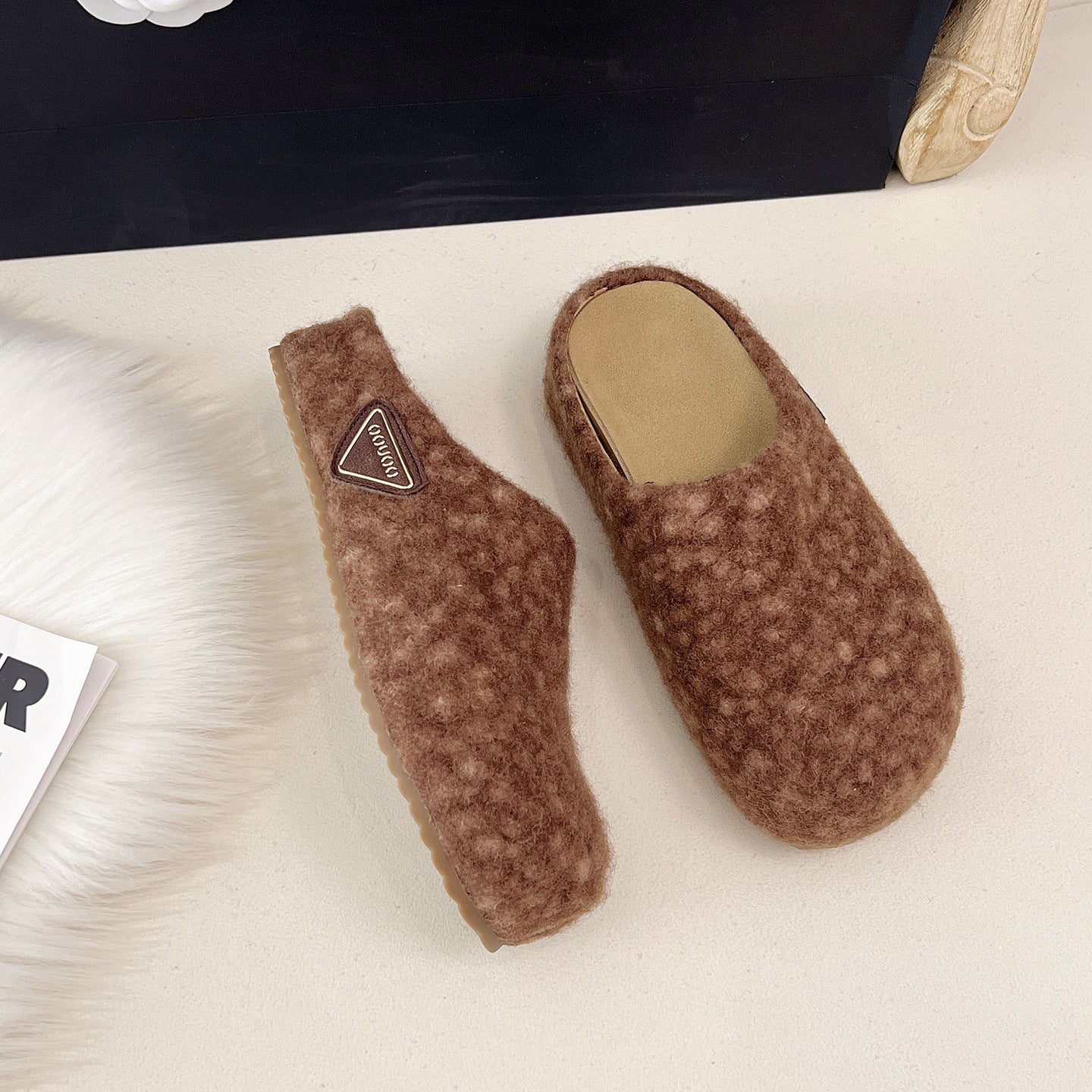 Damen Flauschige Filzclogs R&B