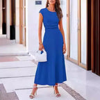 Damen Maxikleid mit Raffinierten Raffungselementen und Elegantem Schnitt R&B