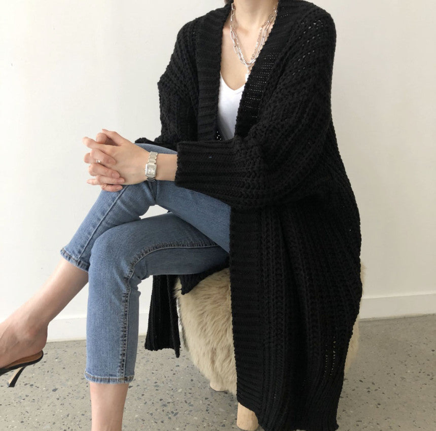 Damen Strickjacke mit offenem Schnitt und lässigen Details R&B