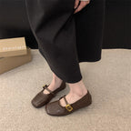 Damen elegante Ballerinas mit modischem Riemen und komfortabler Sohle R&B