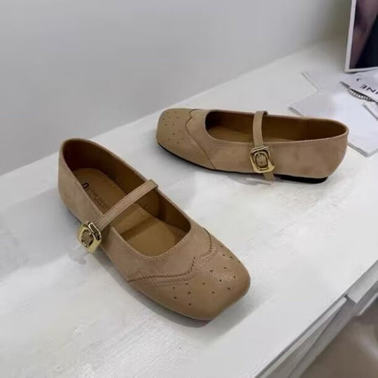 Damen elegante Mary Jane Ballerinas mit modischen Schnallen R&B
