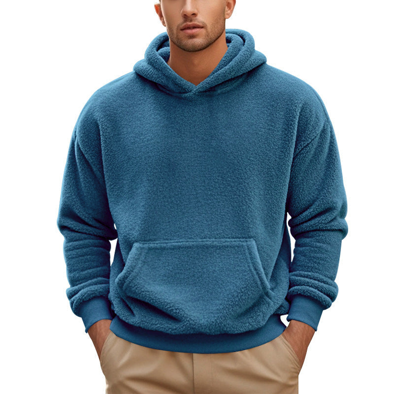 Herren Kuscheliger Fleece-Hoodie mit Kängurutasche R&B