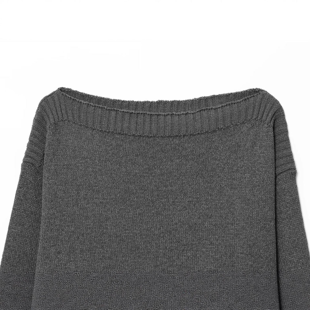 Damen gemütlicher Strickpullover mit weitem Schnitt und eleganter Bundabschlüsse R&B