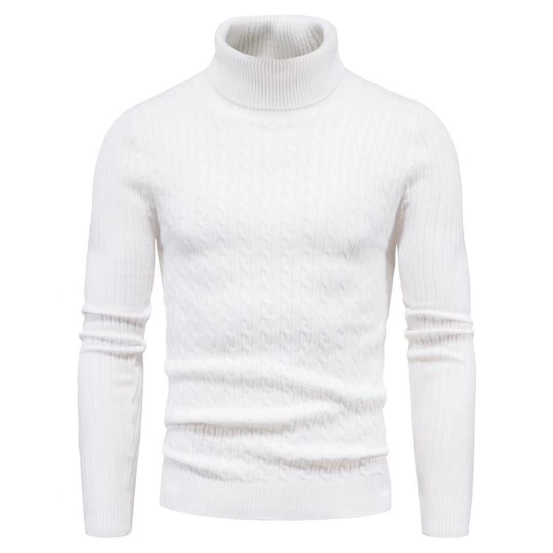 Herren Rollkragenpulli mit strukturiertem Zopfmuster R&B