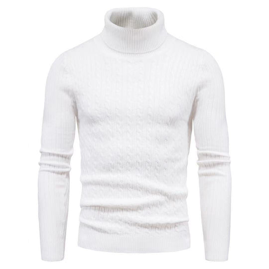 Herren Rollkragenpulli mit strukturiertem Zopfmuster R&B