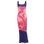 Damen figurbetontes Maxikleid mit floralem Design und elegantem Schnitt R&B