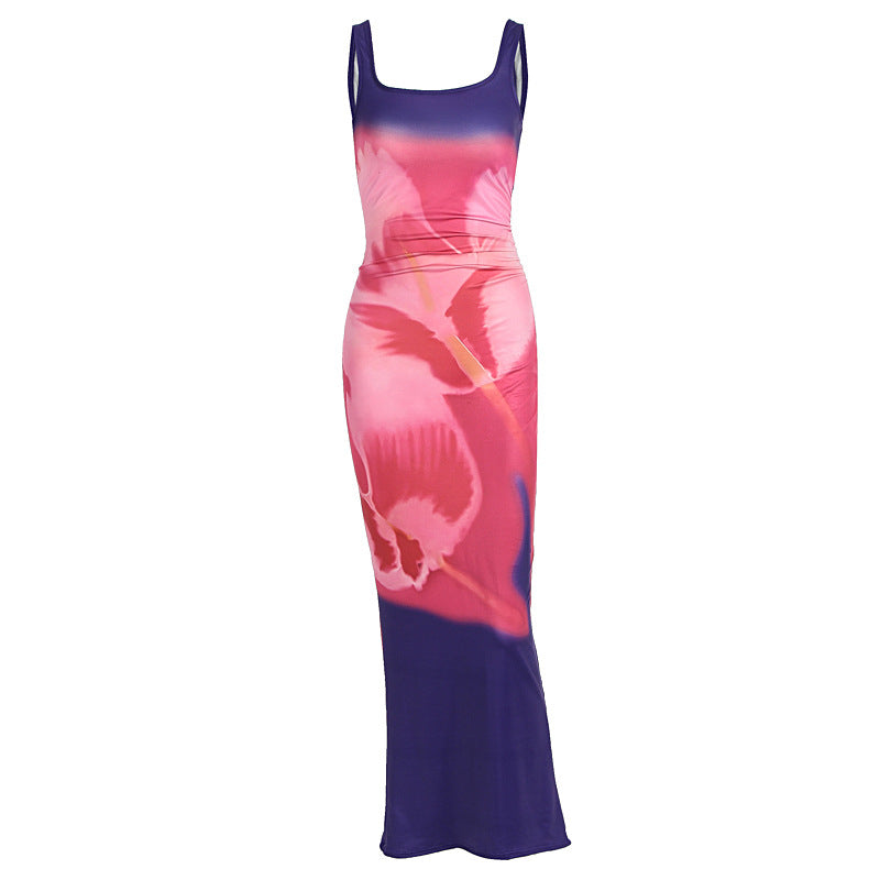 Damen figurbetontes Maxikleid mit floralem Design und elegantem Schnitt R&B