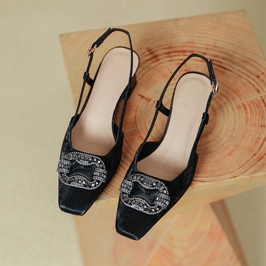 Damen Slingback Pumps mit luxuriösem Schmuckdetail R&B