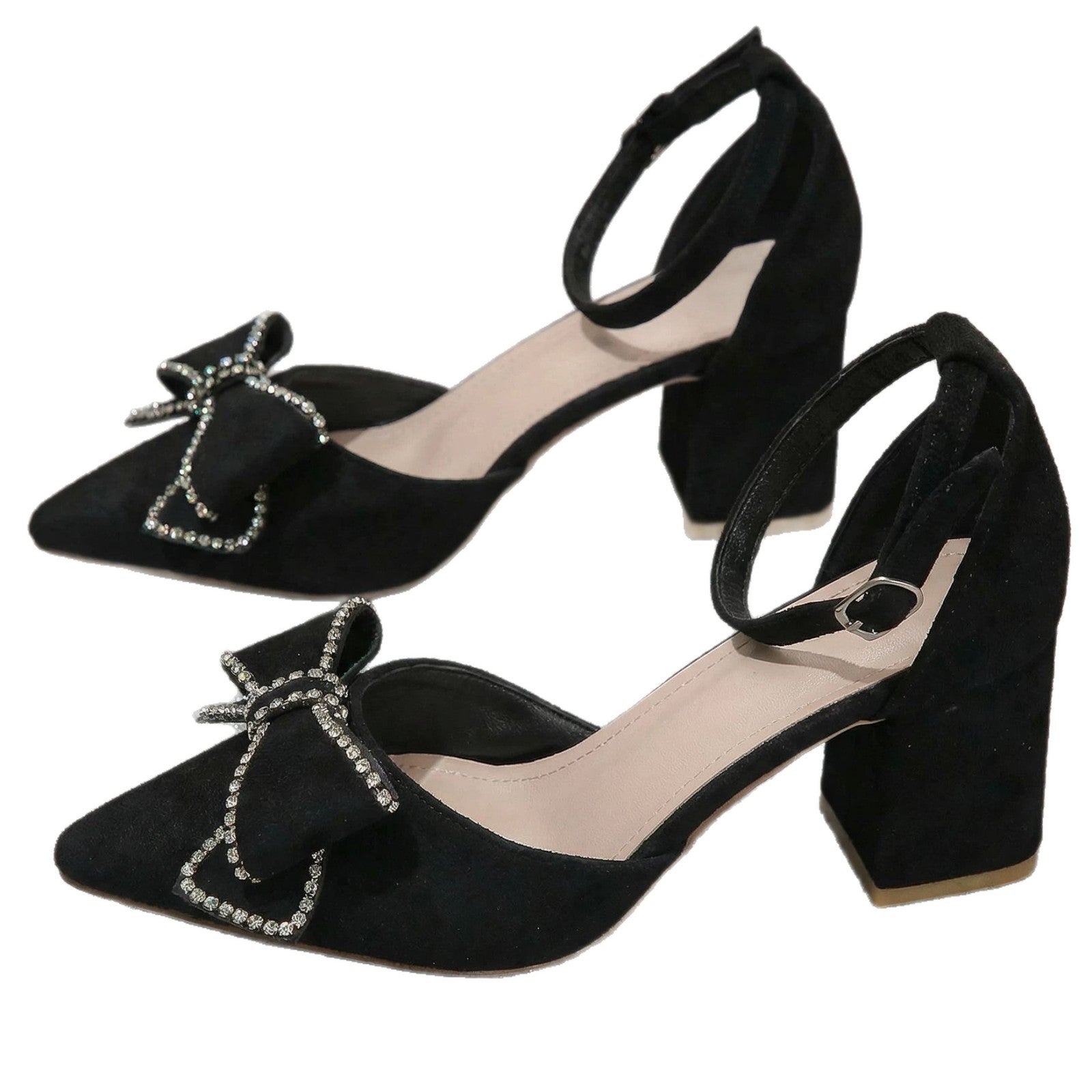 Damen elegante Slingback-Pumps mit funkelnden Schleifendetails R&B