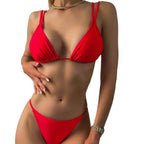 Damen Triangel-Bikini mit verstellbaren Trägern und hohem Beinausschnitt R&B
