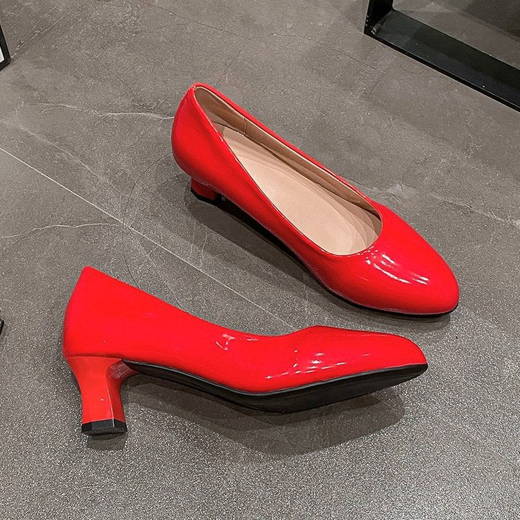 Damen elegante spitze Ballerinas mit bequemen Absatz R&B