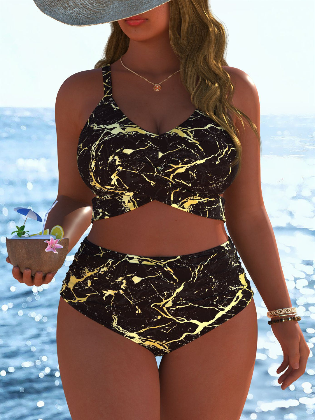 Damen Bikinis mit festem Halt und modischen Mustern R&B