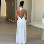 Damen Elegantes Maxikleid mit raffinierten Rüschendetails und hohem Schlitz R&B