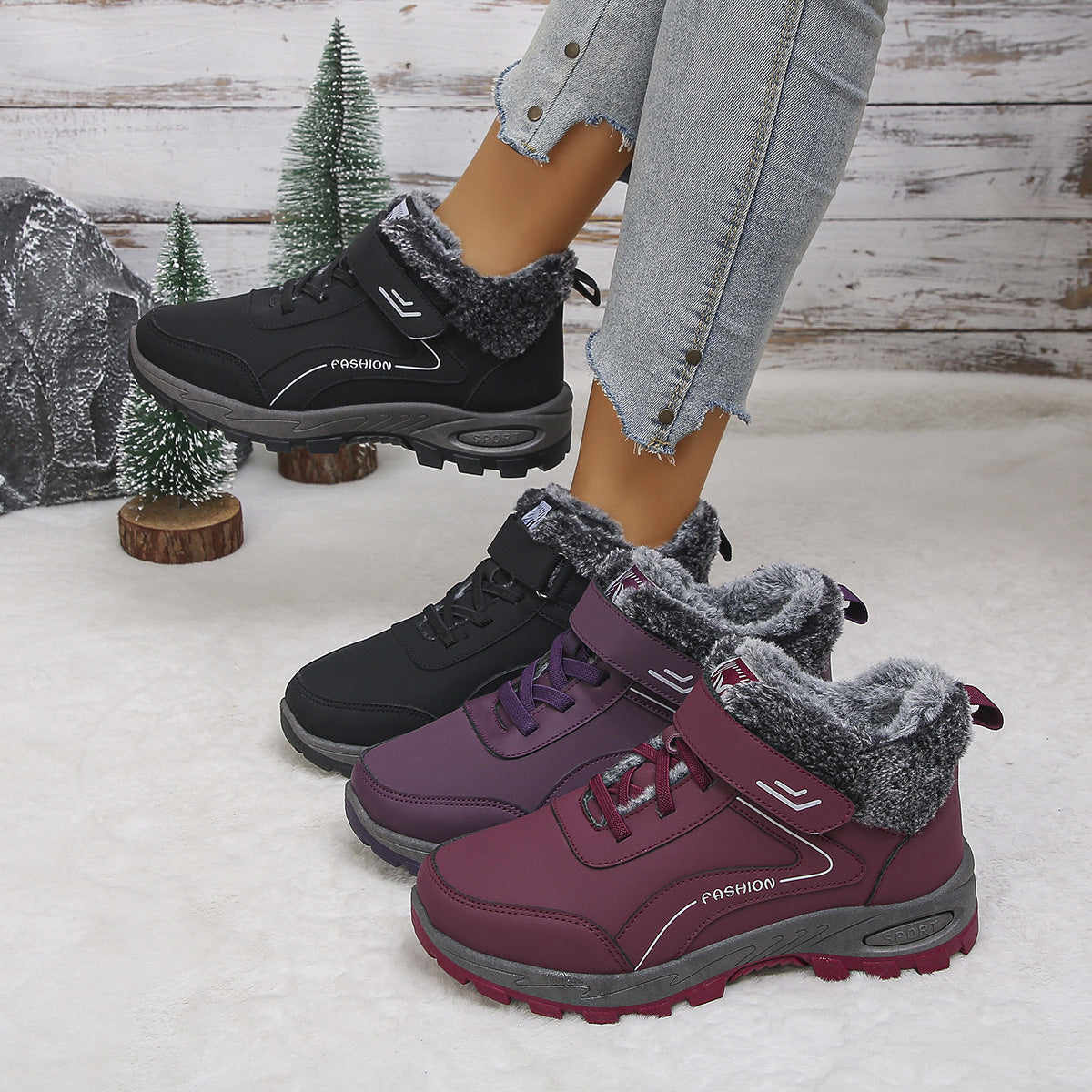 Damen Winterstiefel mit Warmfutter und rutschfester Sohle R&B
