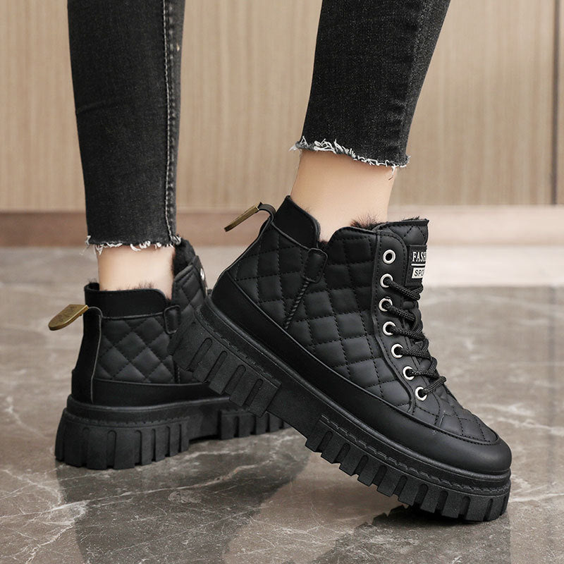 Damen gefütterte High-Top Sneakers mit rutschfester Profilsohle R&B