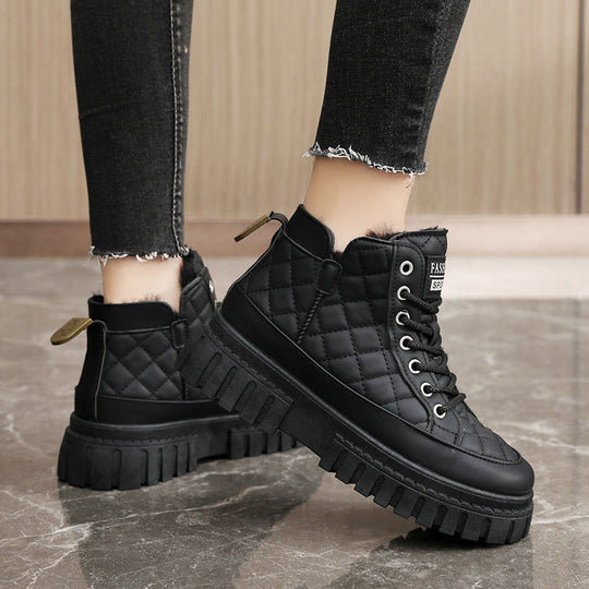 Damen gefütterte High-Top Sneakers mit rutschfester Profilsohle R&B