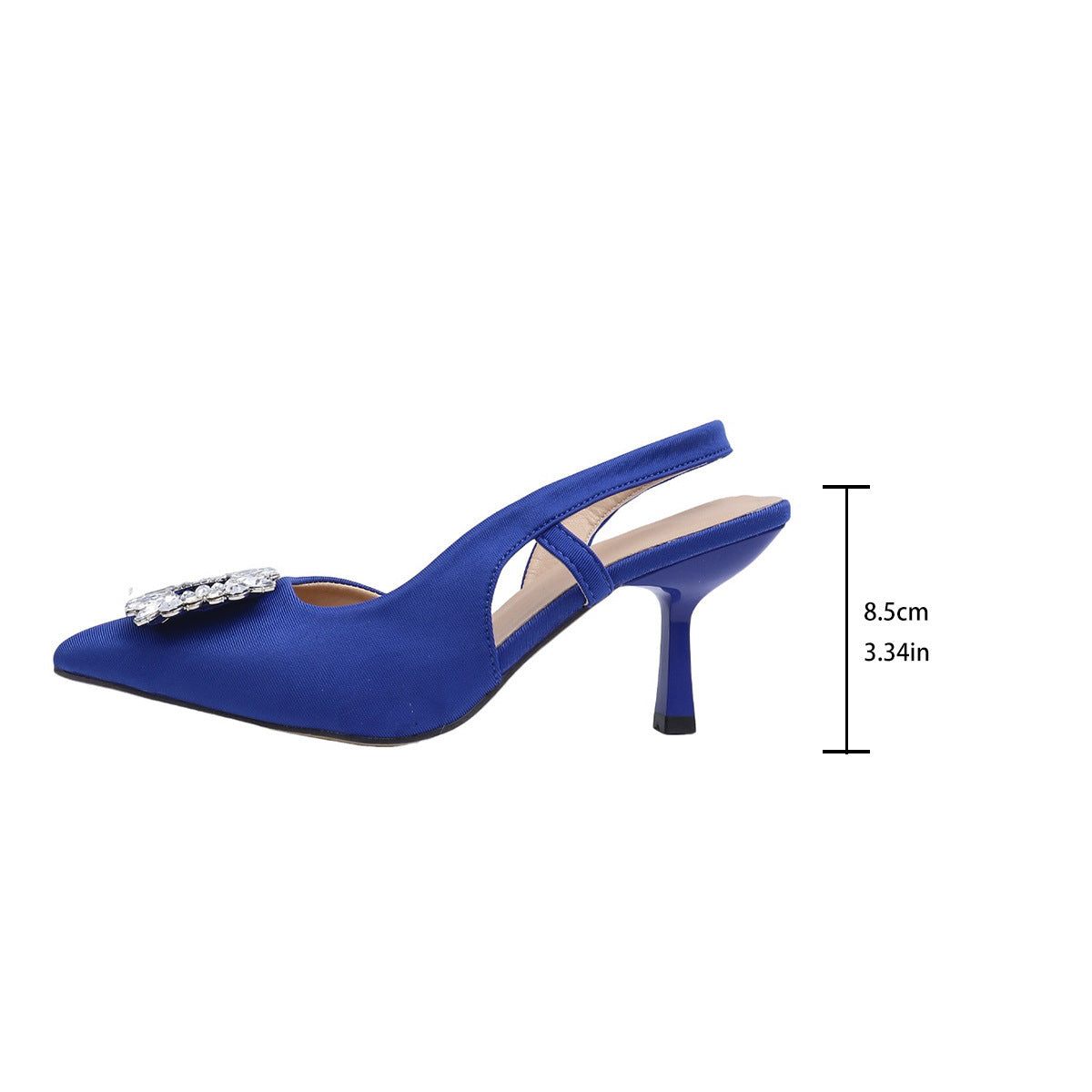 Damen Slingback High Heel Sandalen mit dekorativem Schmuckelement und elegantem Design