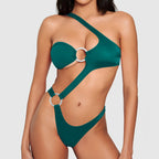 Damen Einseitiger Cut-Out Bikini mit Ringdetails R&B