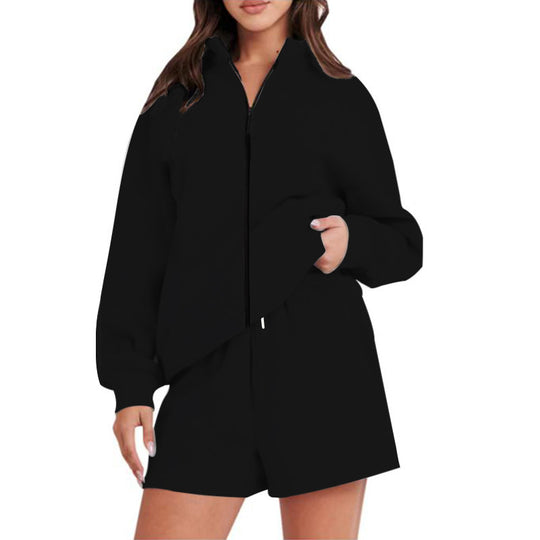 Damen Sportliches Set mit Reißverschluss und lockerer Passform R&B