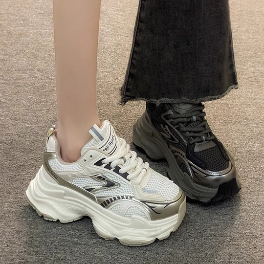 Damen Trendige Chunky Sneakers mit atmungsaktivem Mesh und starker Dämpfung R&B
