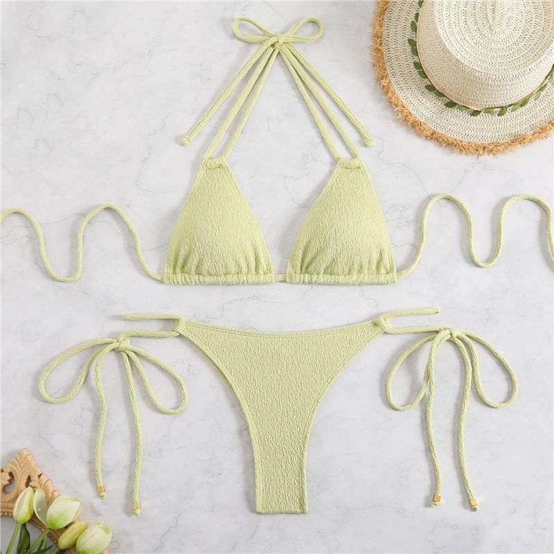 Damen Triangel-Bikini-Set mit verstellbaren Knoten R&B