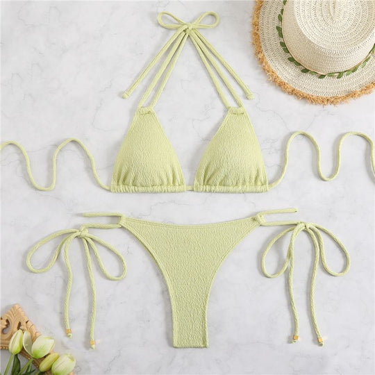 Damen Triangel-Bikini-Set mit verstellbaren Knoten R&B
