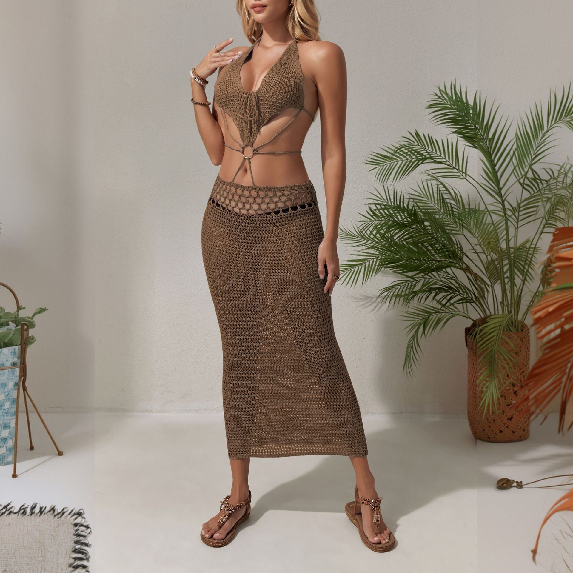 Damen luftiges Häkelkleid R&B