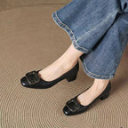 Damen elegante Ballerinas mit auffälligem Schnallen-Detail R&B