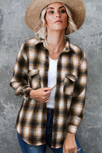 Damen Flanell Hemd im Vintage-Stil mit Karomuster und Brusttaschen