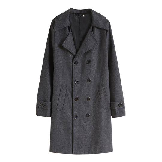 Herren Eleganter Wollmantel mit doppelt gefüttertem Design und praktischen Taschen R&B