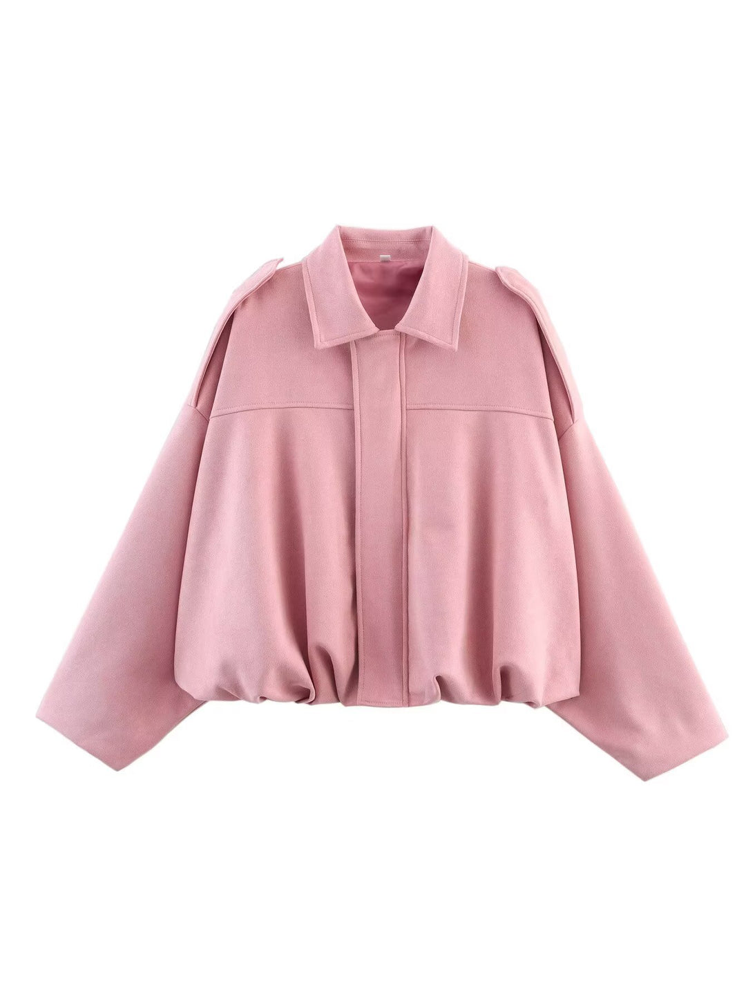 Damen lockere Cropped Jacke aus Wildlederimitat R&B