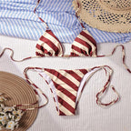 Damen Triangel-Bikini mit gestricktem Detail und eleganten Once-Wave-Trägern R&B