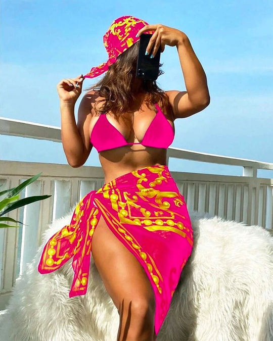 Damen Triangel-Bikini mit elegantem Kaftan R&B