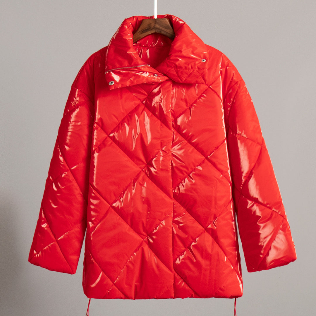 Damen gepolsterte Steppjacke mit hohem Kragen und praktischen Taschen R&B