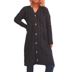 Damen Grobstrickjacke mit Knopfdetails und praktischen Taschen R&B