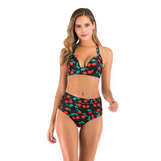 Damen Hochtailliertes Bikini-Set mit verstellbarem Oberteil R&B