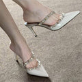Damen elegante Slingback-Pumps mit modischer Strassverzierung R&B