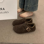 Damen Filz Clogs mit modischem Riemchen und bequemem Fußbett R&B