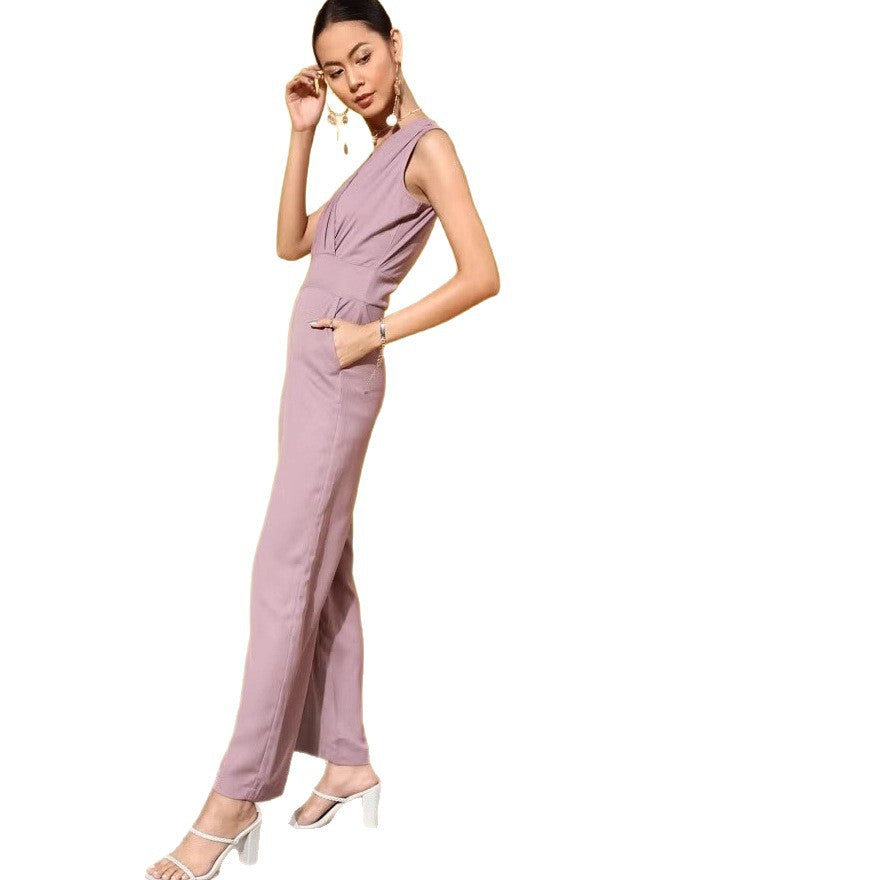 Damen Jumpsuit mit elegantem V-Ausschnitt von R&B