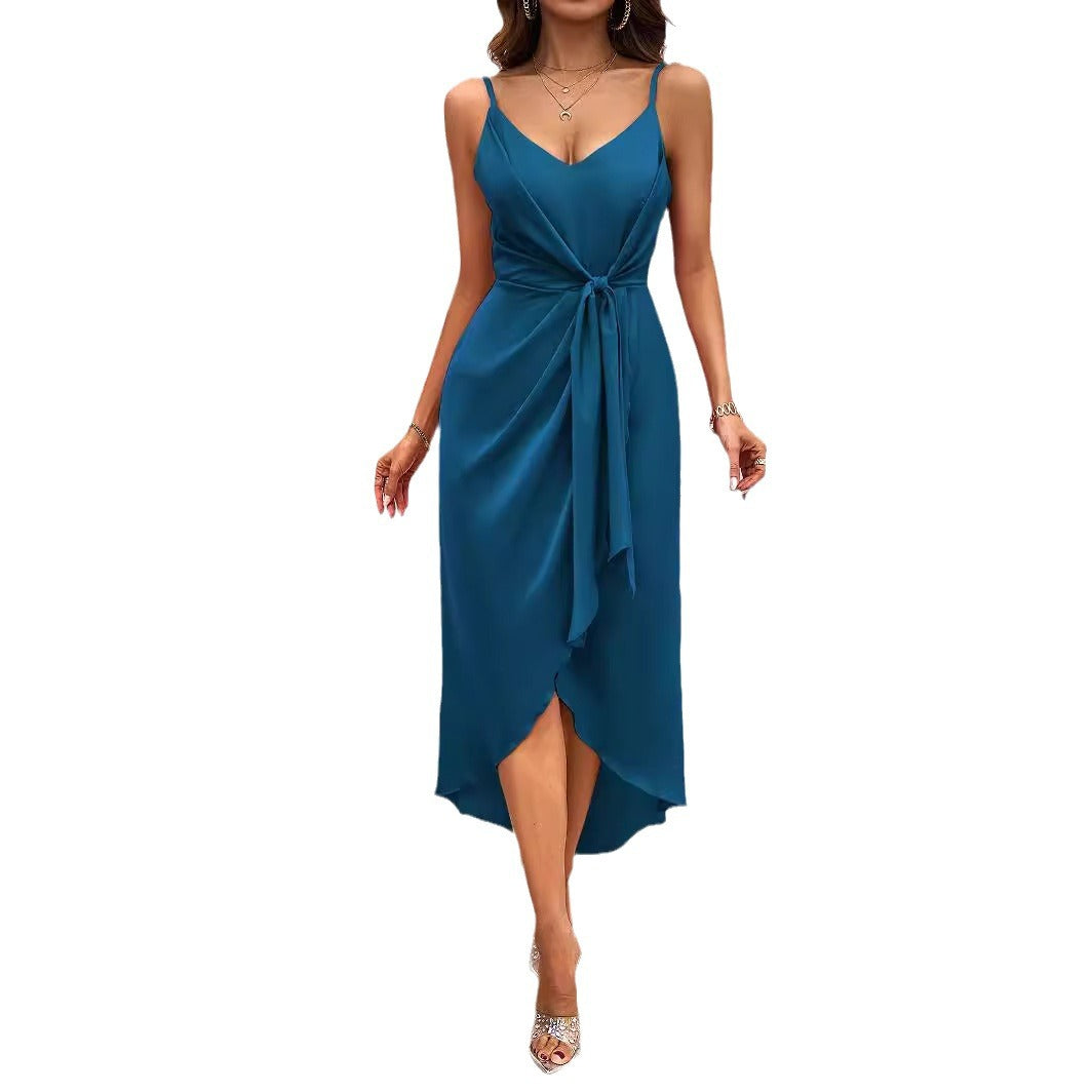 Damen Midikleid mit raffiniertem Wickeldesign und verstellbaren Trägern R&B