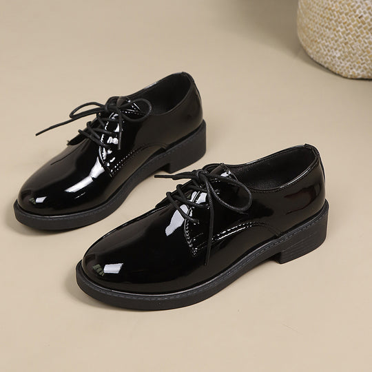 Damen klassische Schnürschuhe mit glänzender Oberfläche R&B