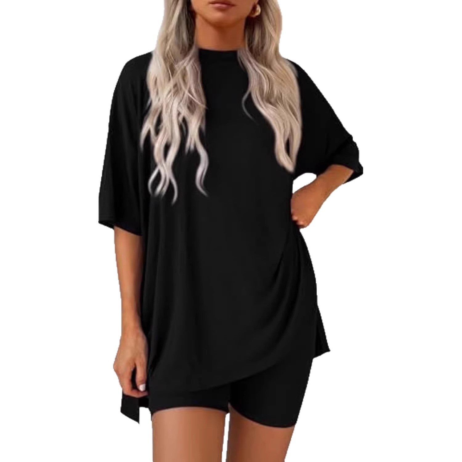 Damen lässiges Sport-T-Shirt mit Shorts im Set R&B
