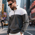Herren modischer Sweatshirt mit hohem Kragen und zwei Taschen R&B
