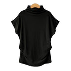 Damen Drapiertes Oversize-Top Stehkragen
