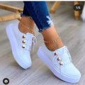 Damen modische Sneakers mit elegantem goldenen Schnürsystem R&B