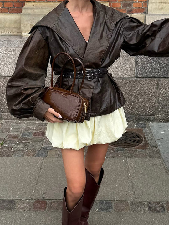 Damen Elegante jacke mit voluminösen Puffärmeln R&B
