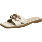 Damen modische Zehensteg-Sandalen mit dekorativem Kettenakzent R&B