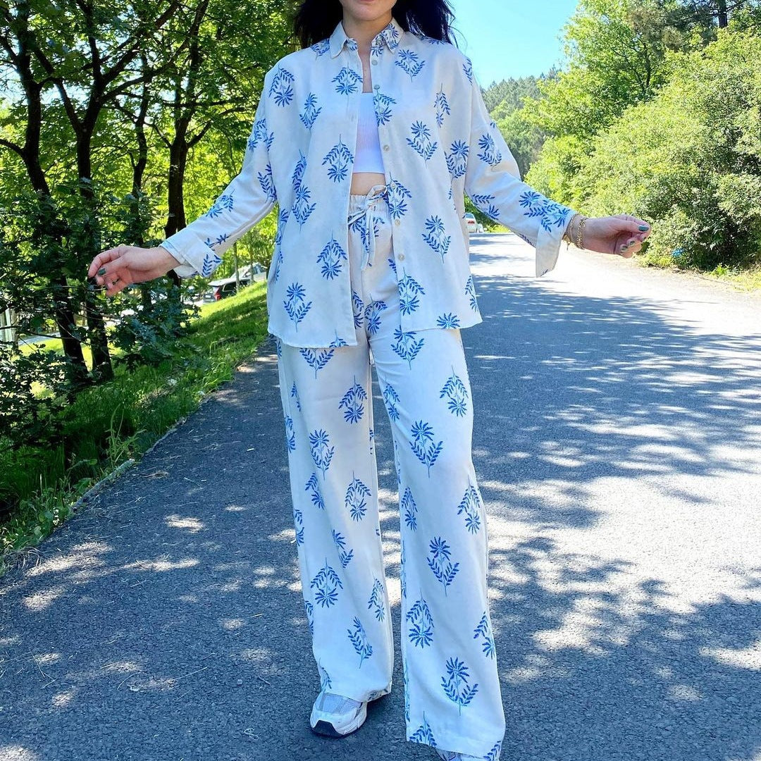 Damen Lässiges Sommer-Set mit floralem Print und lockerem Schnitt R&B