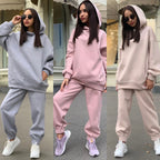 Damen Sportliches Hoodie- und Jogginghosen-Set im lässigen Design mit Kapuze R&B